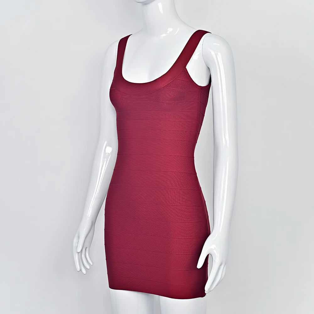 BEAUKEY New Trendy Pink Ginger Bandage Mini Party Dress Women Quality Sexy Bustier Backless Bodycon Dress Club Birthday Dress