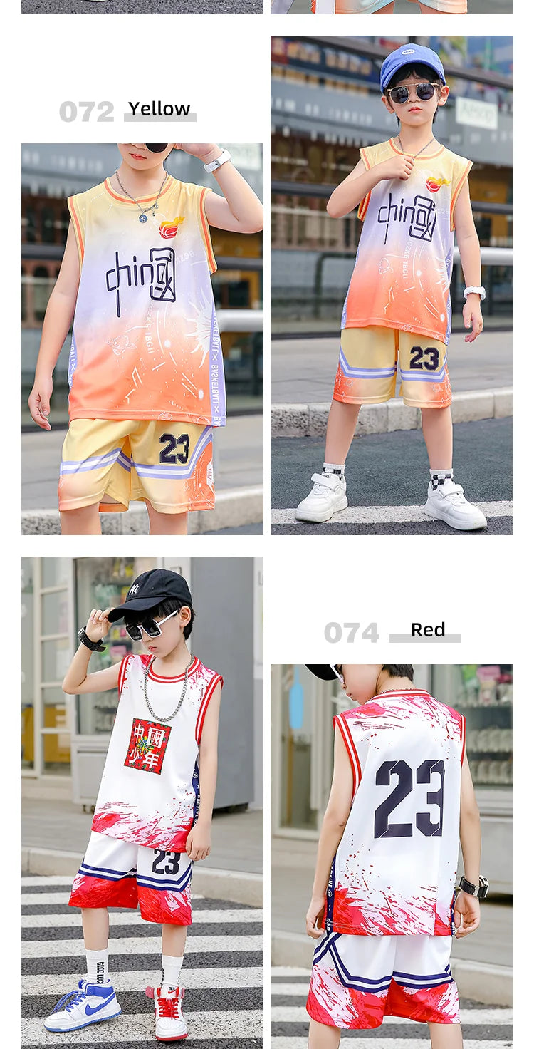 Children Team Training Uniform Kids Basketball Jersey Quick-drying Boy and Girls Comfortable Shirt  Child Sportswear Tracksuits