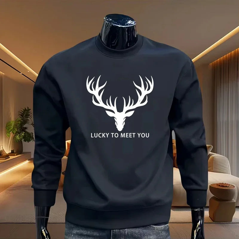 Urban Fashion Pullover Male Home Outdoor Comfort Warm Tops Spring Autumn Daily Casual Sports Round Neck Hoodies Men's Sweatshirt