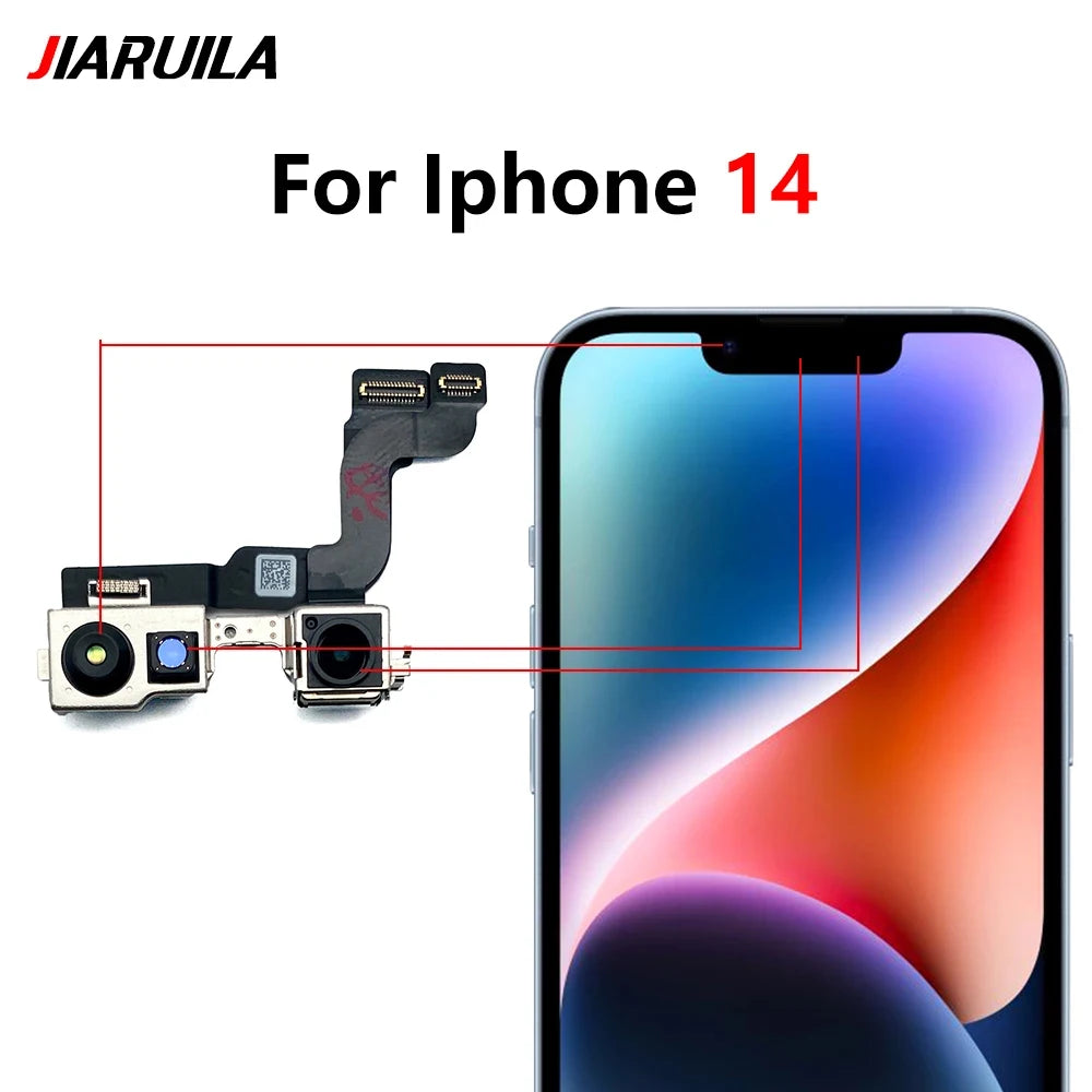 New Front Camera For iPhone 11 12 13 14 15 Pro 11Pro 12Pro 13Pro Max Mini Plus Flex Cable Facing Replacement Parts