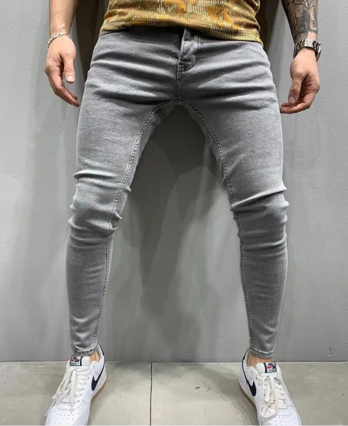 New 2025 high-quality Fashion Casual Cotton Business Black Denim Pants Male Trousers Men's Stretch Regular Fit Jeans S-XXXL