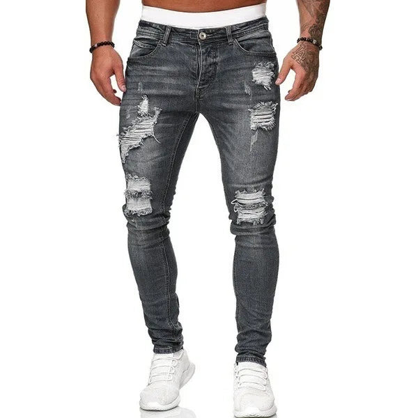 New 2025 high-quality Fashion Casual Cotton Business Black Denim Pants Male Trousers Men's Stretch Regular Fit Jeans S-XXXL