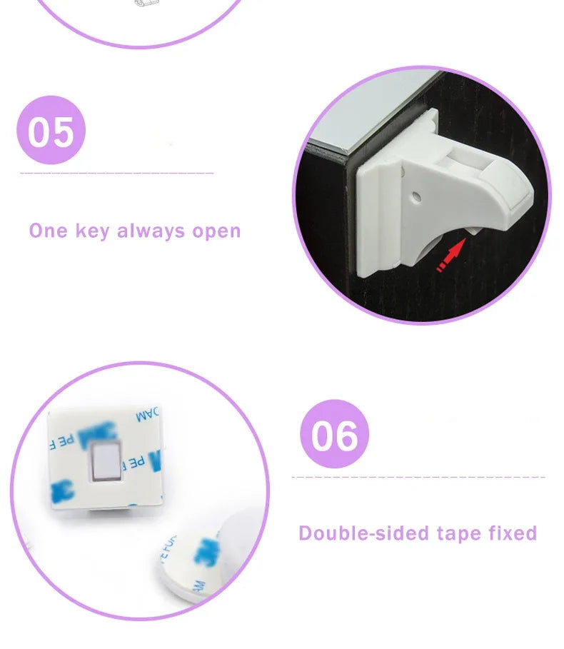 Baby Safety Lock Invisible Lock Kids Security Drawer Latch Cabinet Door Magnetic Child Safety Lock Limiter Children Protection