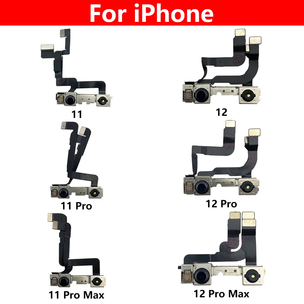 New Front Camera For iPhone 11 12 13 14 15 Pro 11Pro 12Pro 13Pro Max Mini Plus Flex Cable Facing Replacement Parts