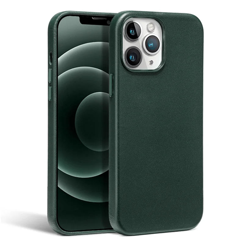Luxury Leather Case For iPhone 15 14 13 Pro Max Plus Mini For Magsafe Magnetic Wireless Charging With Animation Phone Accessorie