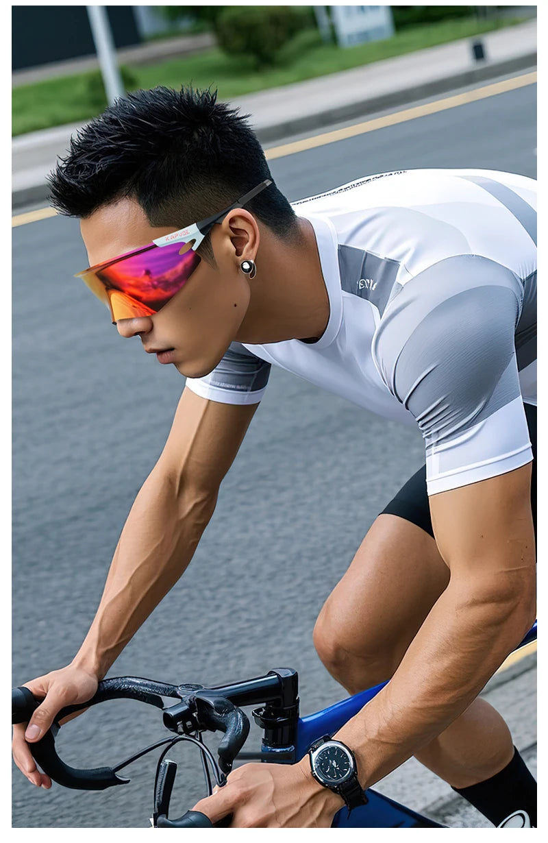 Kapvoe New Eagle Beak Photochromic Cycling Sunglasses Men Women MTB Glasses UV400 Bicycle Eyewear Sports Outdoor Bike Goggles