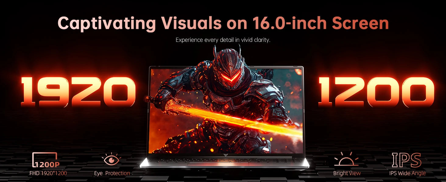 ACEMAGIC 16" FHD Laptop AMD Ryzen 9 6900HX Laptop 16GB LPDDR5 RAM 512GB SSD Backlit Keyboard Full-Featured Office Gamin Notebook