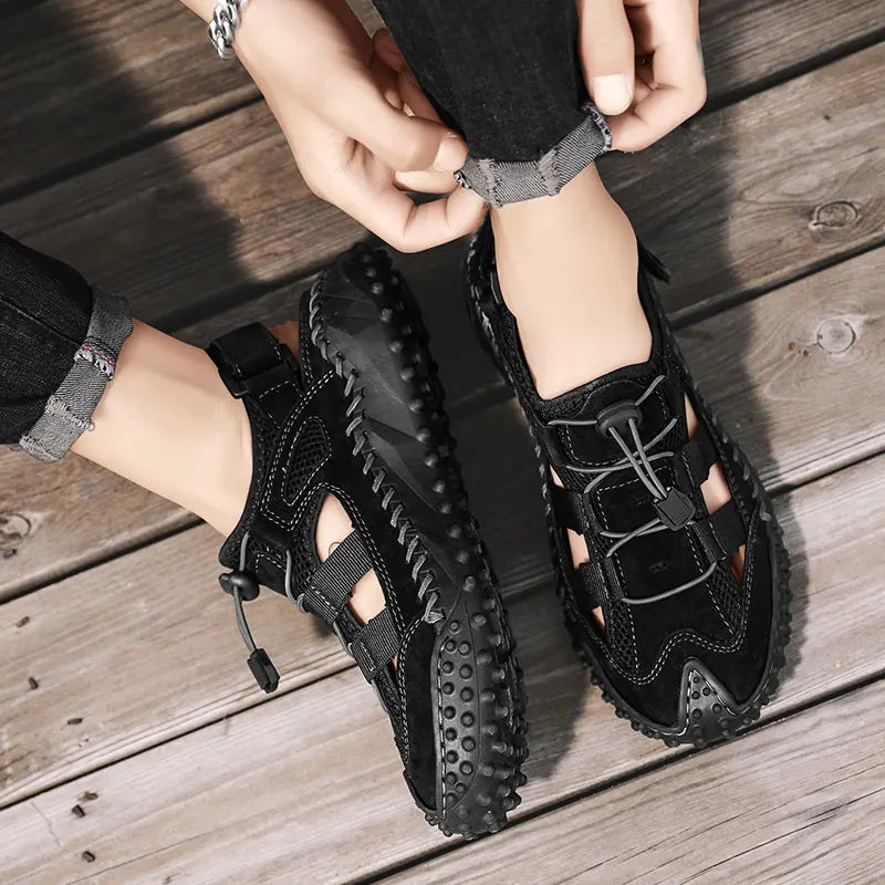 Summer Men Sandals Genuine Leather Mens Casual Shoes Outdoor Men Leather Sandals for Men Beach Shoes Roman mens Shoes
