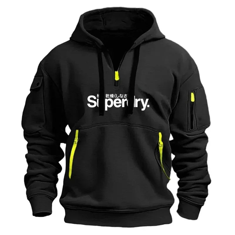 Men's hooded pullover for autumn and winter, outdoor jogging sweatshirt, versatile hooded sweatshirt for daily use