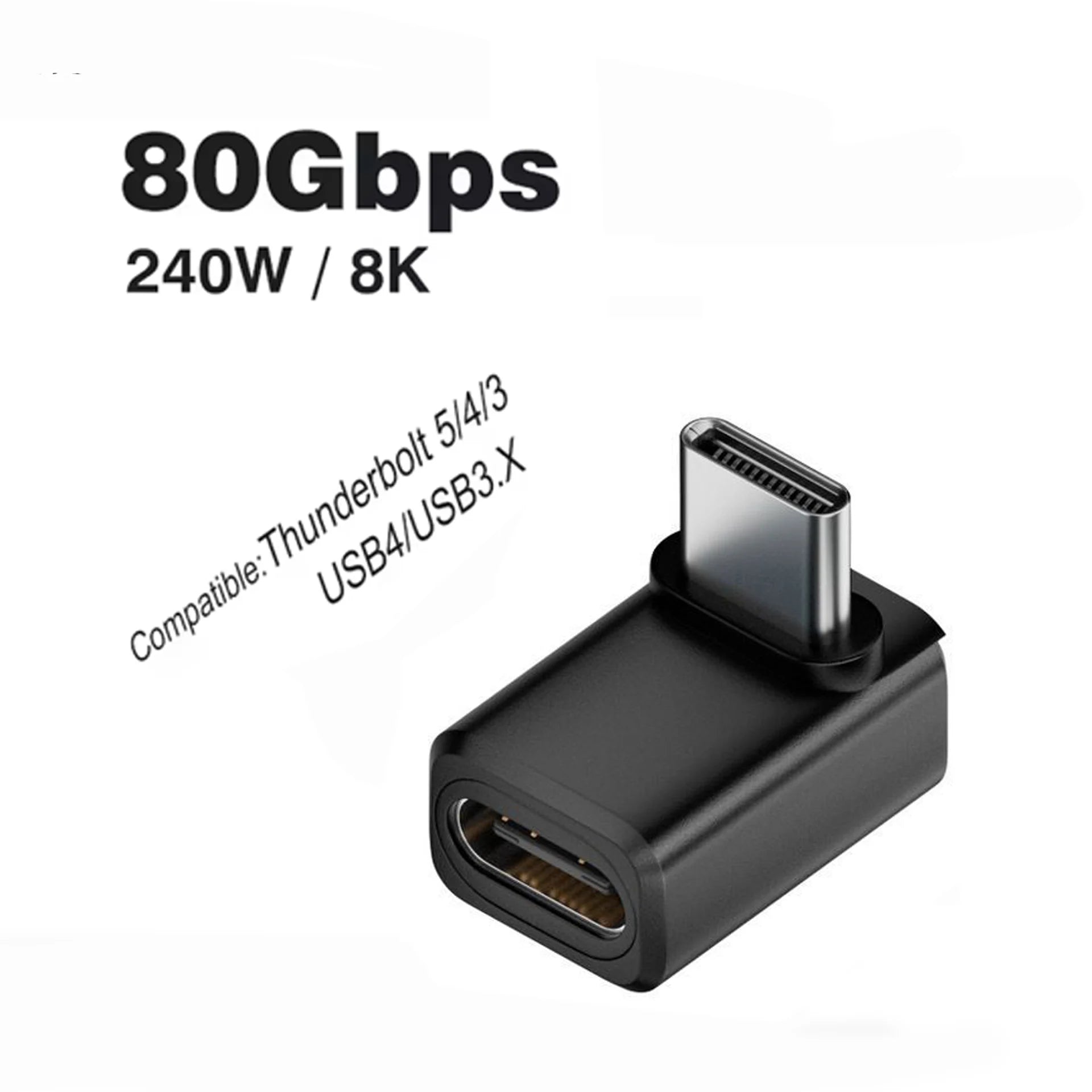 USB4.0 40Gbps U-Shape Straight Angle 240W 5A USB C to Type C Fast Charging Converter USB C Data Adapter For Macbook 8K60HZ