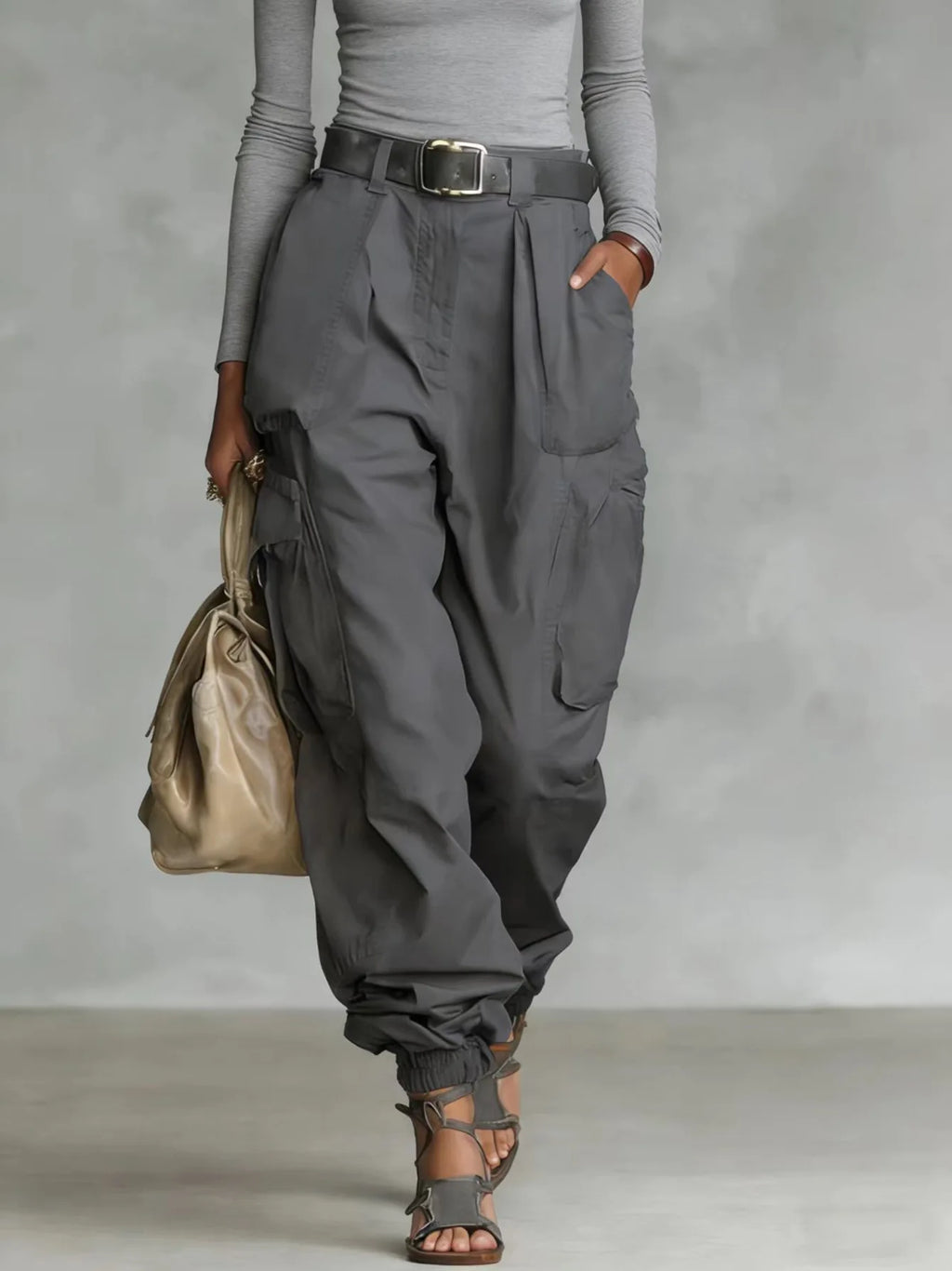 Pantalones De Mujer New High Waist Pocket Solid Color Overalls Women's Summer New Loose Casual Vacation Outdoor Sports Overalls