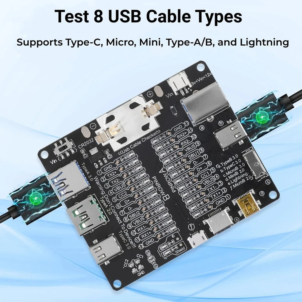 DT3 USB Cable Tester Data Cable Detection Board for IOS Android Micro Type-C Short Circuit on-Off Switching Test Board Tool