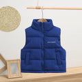3 4 5 6 8 10 12 14 Years Girls Down Vest Solid Color Letter Print Thick Keep Warm For Teen Boys Autumn Winter Heavy Waistcoat