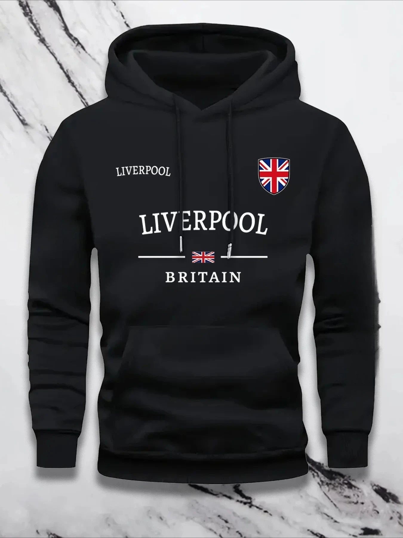 A Trendy Men's Fashion Pullover with Letter Print Design From Liverpool UK for Autumn and Winter Is Warm Comfortable and Sporty