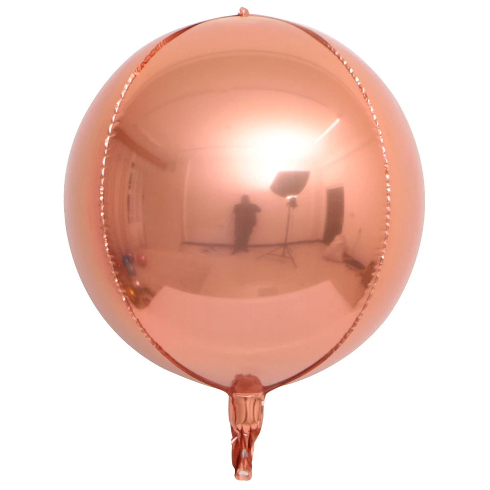 10/5Pcs Metal Silver Gold 4D Round Foil Balloon Mylar Balloons for Birthday Wedding New Year Baby Shower Party Decorations