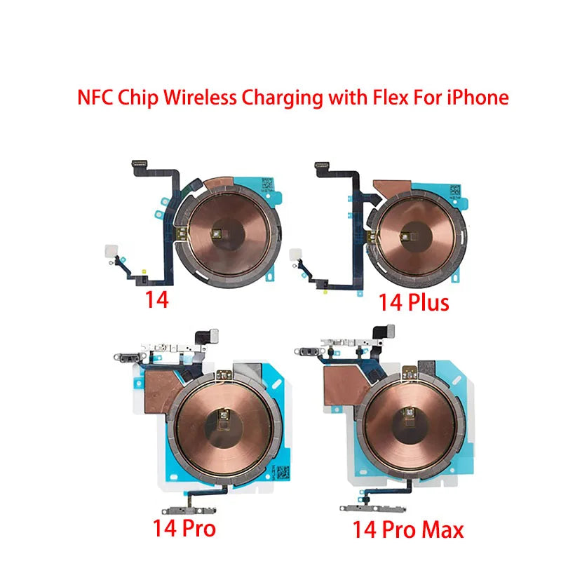 NFC Wireless Charging Coil Sticker With Flash light Flex Cable Replacement part For iPhone 15 Plus Pro Max