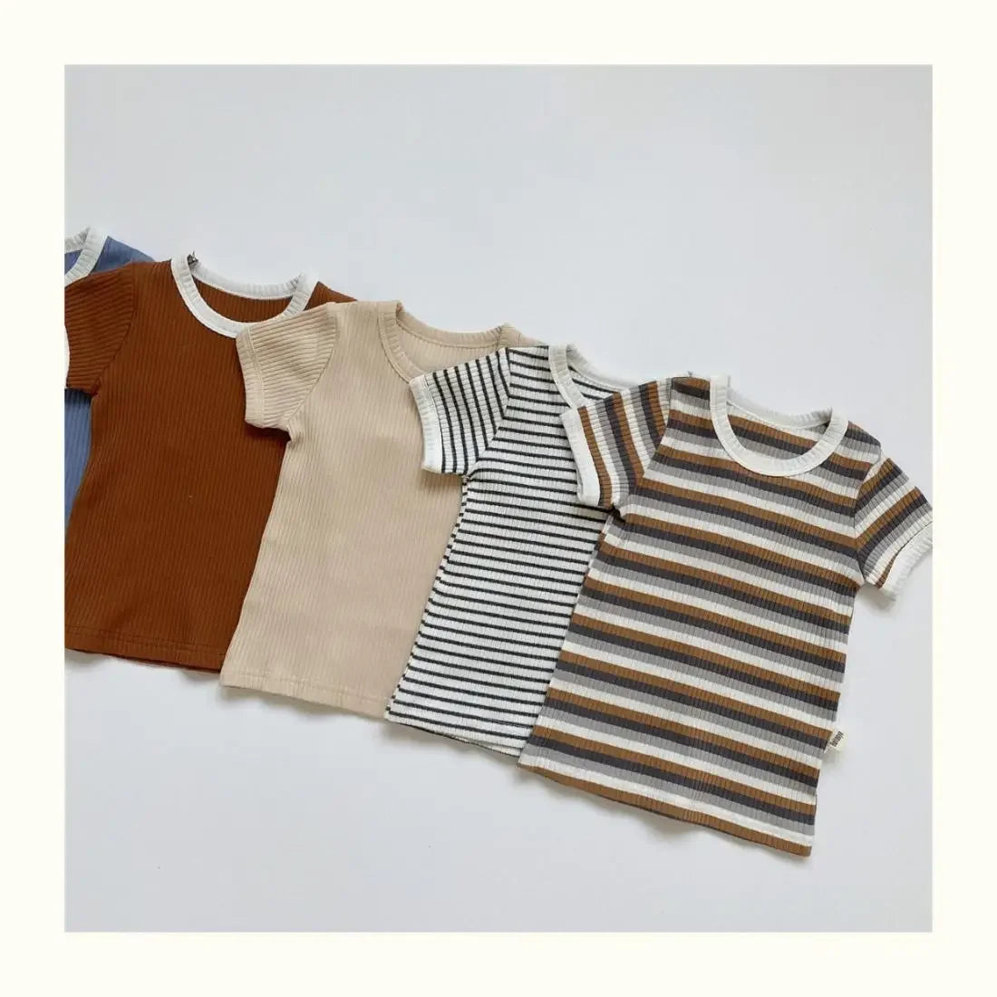 Summer 2 Pieces Toddler Infant Kid Baby Boy Clothes Sets Soft Short Sleeve T-shirt Tops Striped Shorts Summer Outifts Clothing