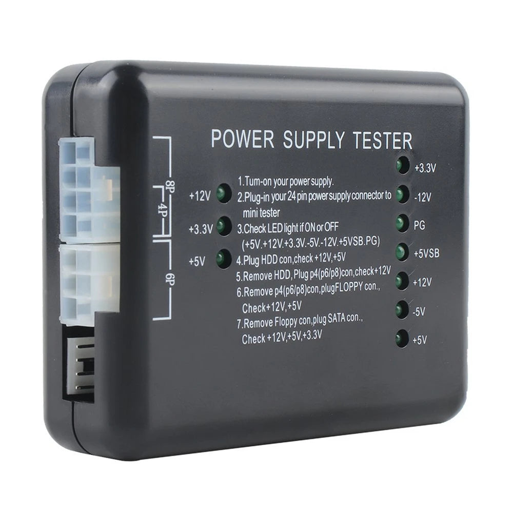 20/24 Pin for PSU ATX SATA HDD  Checker Meter Measure LED Indication Diagnostic Tool Testing for PC Computer Power Supply Tester