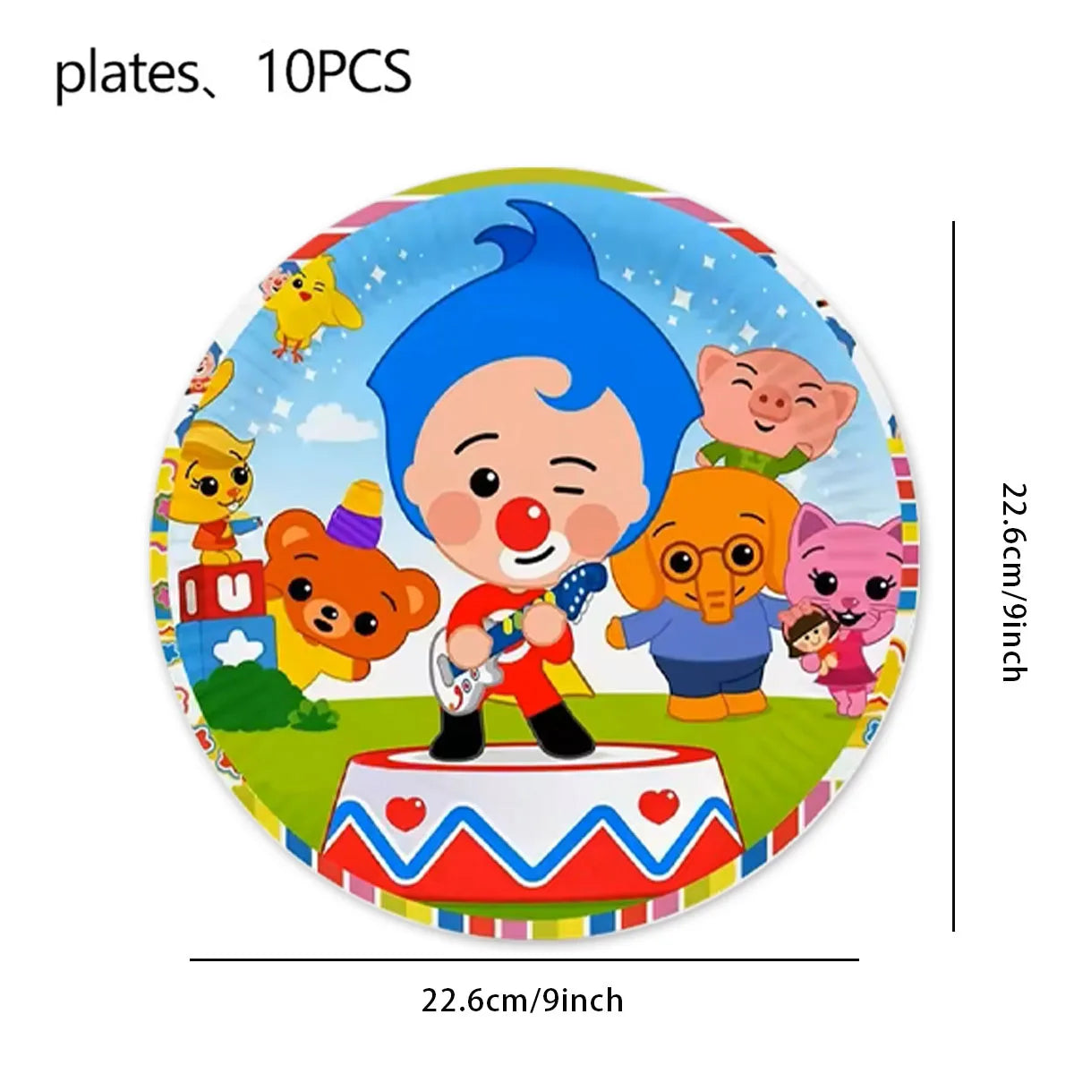 Catoon Clown Birthday Party Decoration Cute Tableware Cup Plate Balloon Banner Backdrop Gift Bag Favors for Kids Baby Supplies