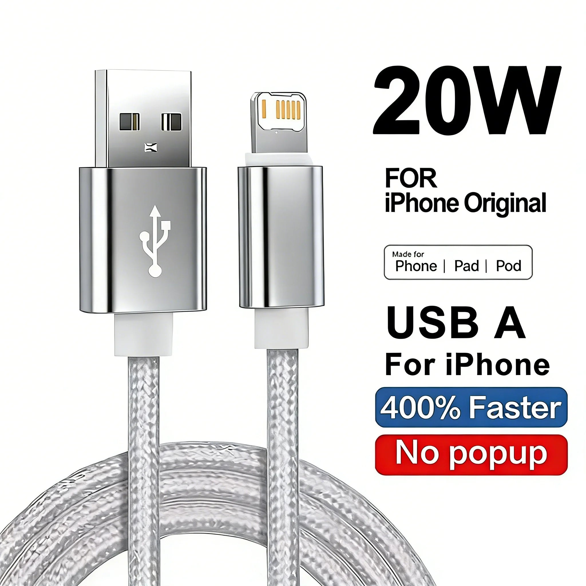 For iPhone 11 12 13 Mini 14 Pro Max USB Fast Charging Braided Cable For iPhone 7 8 14 Plus X XR XS Max Quick Charge Weaving Wire
