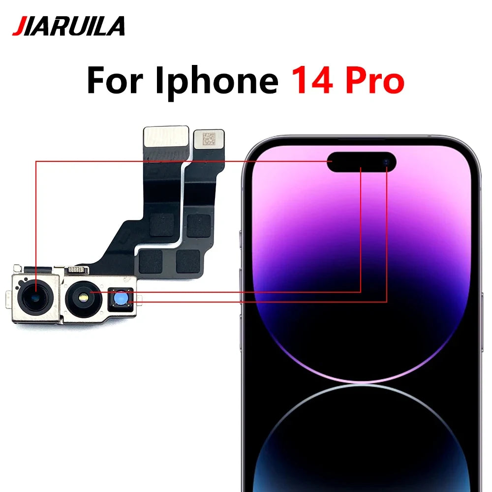 New Front Camera For iPhone 11 12 13 14 15 Pro 11Pro 12Pro 13Pro Max Mini Plus Flex Cable Facing Replacement Parts
