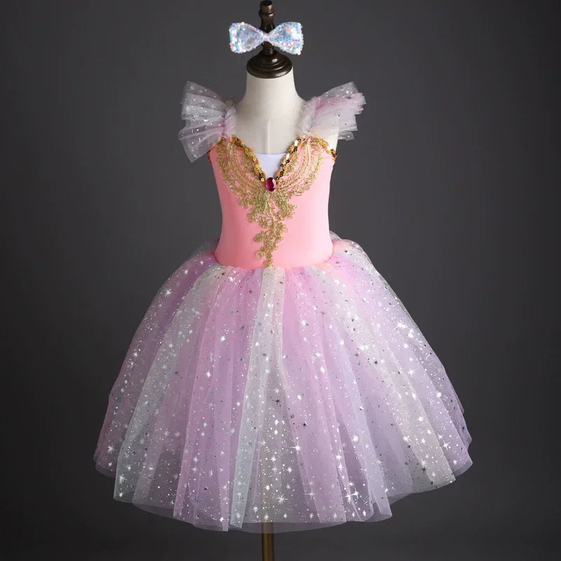 Summer Stage Girl Dress Tutu Ballerine Dance Kids Ballet Leotards Party Baby Dresses Outfit Ballet Girls Clothing Vestidos