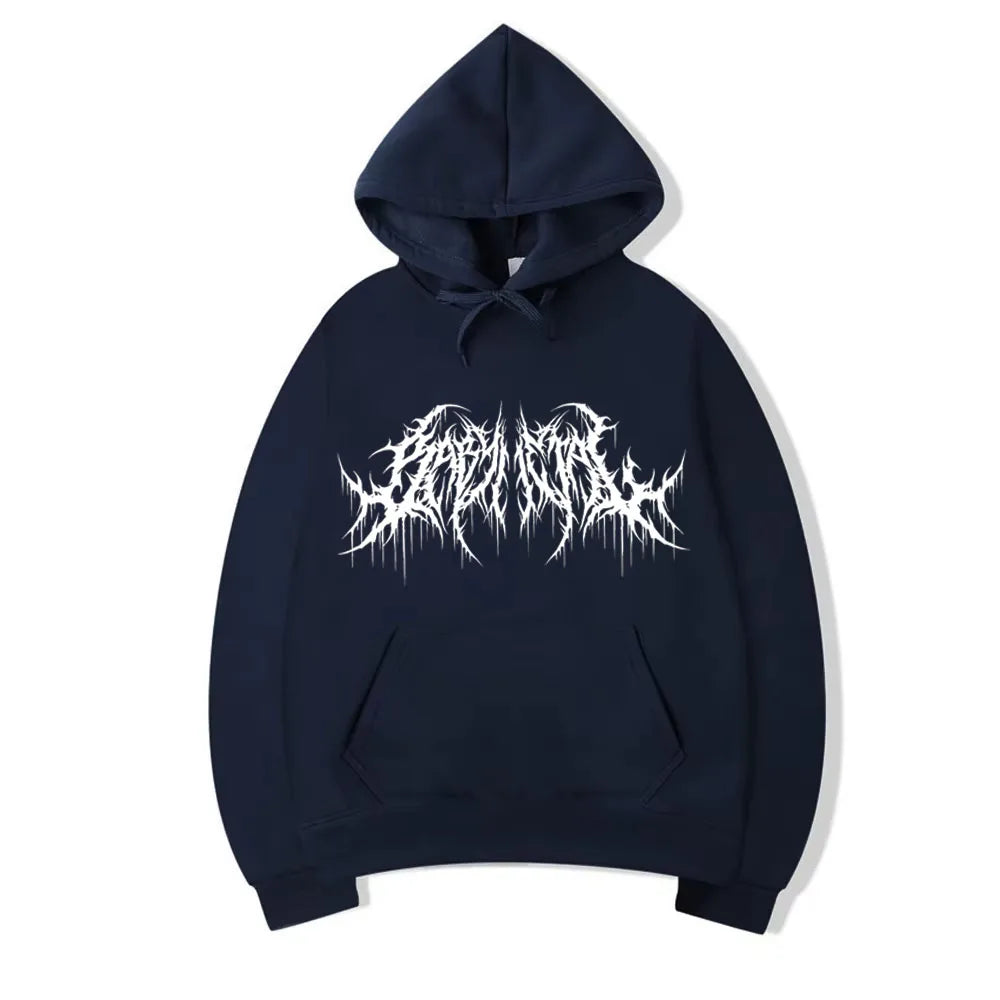 ‌Men's hoodie, graphic streetwear for men, hip-hop style, gothic long-sleeve pullover for spring and autumn WK020