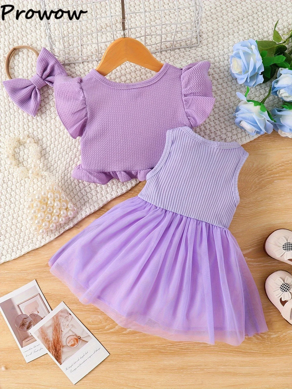 Prowow Baby Dresses With Coat Waffles Open Shirt Top and Pink Embroidery Floral Dress For Girls Birthday Party Kids Baby Clothes