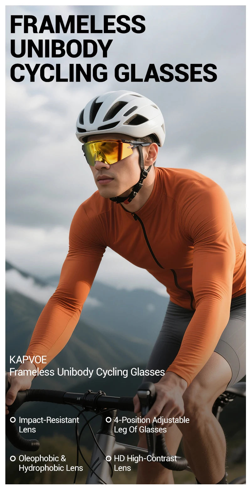 Kapvoe New Eagle Beak Photochromic Cycling Sunglasses Men Women MTB Glasses UV400 Bicycle Eyewear Sports Outdoor Bike Goggles