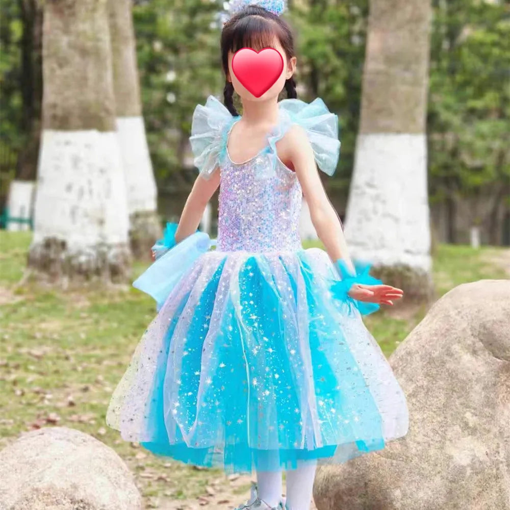 Summer Stage Girl Dress Tutu Ballerine Dance Kids Ballet Leotards Party Baby Dresses Outfit Ballet Girls Clothing Vestidos