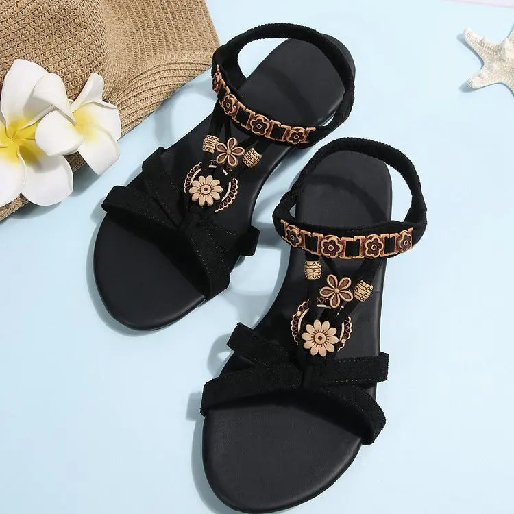 Summer Women Wedge Sandals Soft Bottom Low Heels Sexy Woman Non-slip Shoes Footwear Bohemia Style Summer Platform Sandals Women