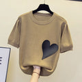 Spring Summer New Fashion Cashmere Sweater Women Knitted Short Sleeve Pullover Women Sweter Loose O-Neck Korean Version Tops
