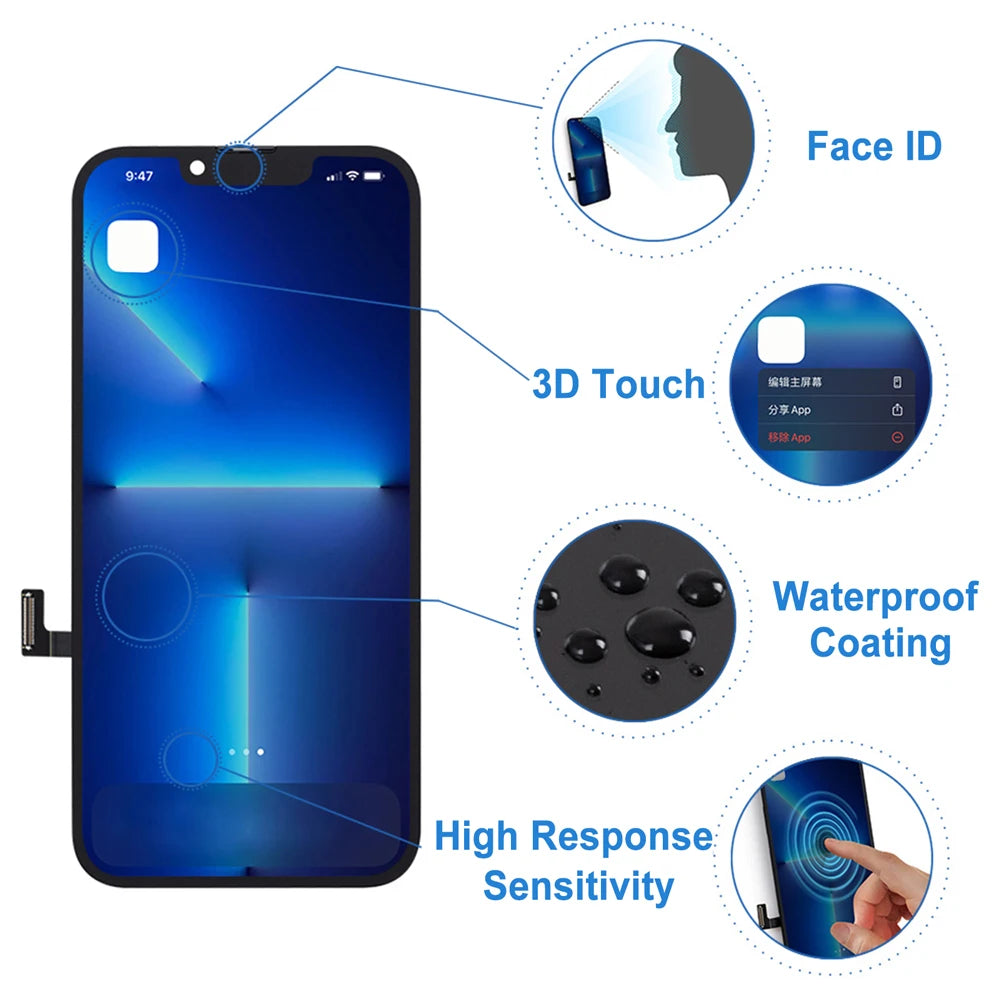 A2633 A2482 A2631 A2634 A2635 Premium New Lcd For IPhone 13 New Display Touch With 3D Touch Screen Replacement Factory Display