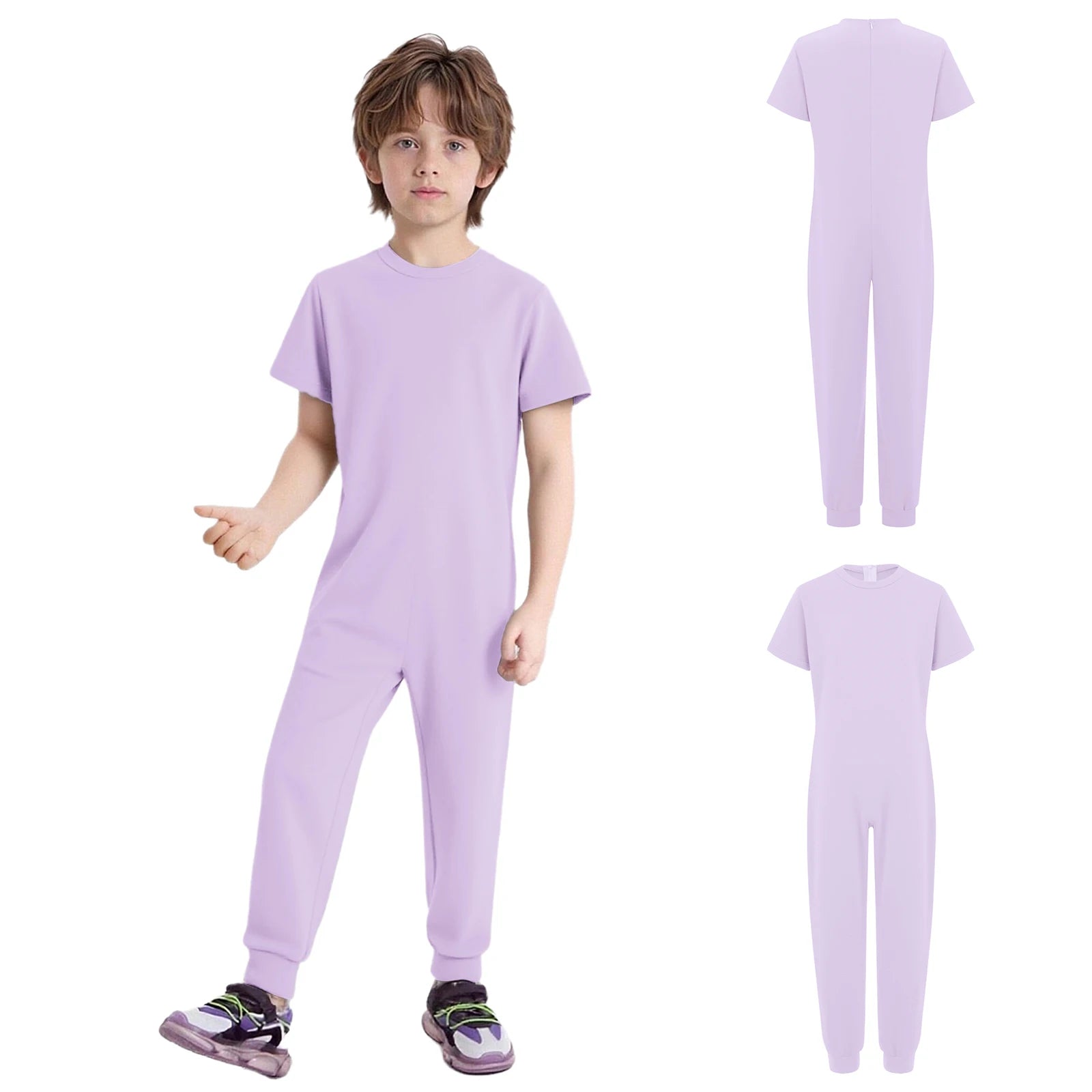Children Anti-Strip Jumpsuit Kids Special Needs Adaptive Clothing Cotton Rompers Zipper One Piece Jumpsuit for Wearing All Day