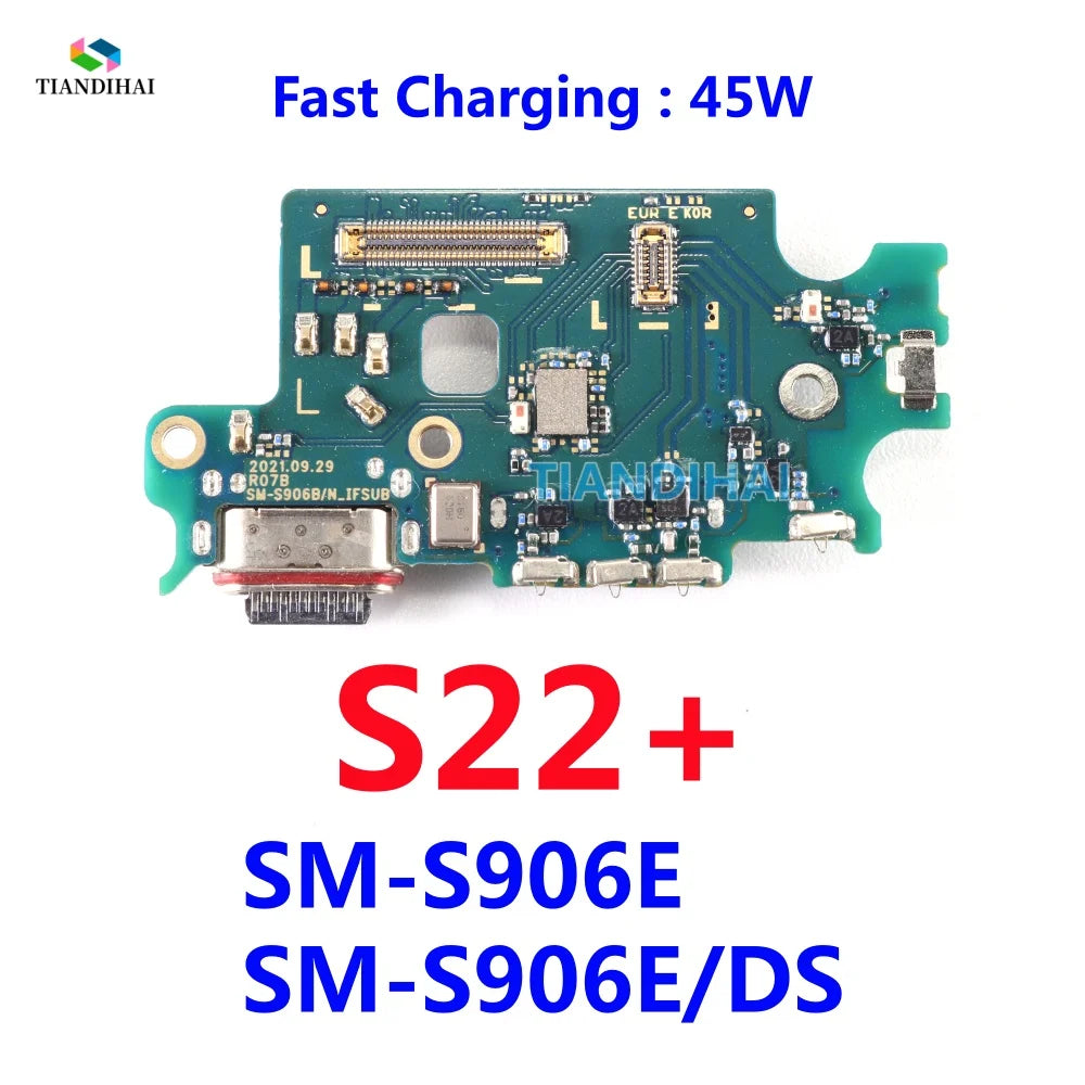 For Samsung Galaxy S24+ S23+ S22+ USB Dock Connector Charging Port Flex Cable Charger Board Microphone Parts S22 S23 S24 Plus