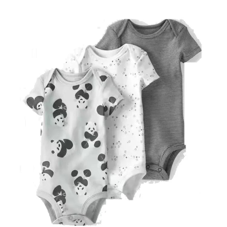 6m-24M Children's Clothing Summer New Baby Short Sleeved Romper 5pcs Cotton Jumpsuit Set Newborn Boy Clothes Bodysuit Ropa Bebe