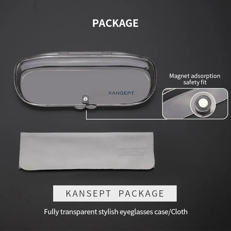 KANSEPT Square Large Frame Women's Glasses Anti-Blue Light Reading Glasses Customizable Prescription Luxury Mens Lenses to Read