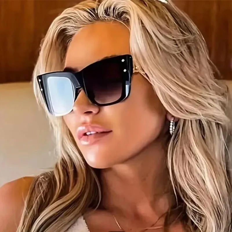 New Fashion Big Frame Cat Eye Sunglasses For Ladies Street Shot Fashionable Sunglasses for Women Driving Shades UV400 INSV