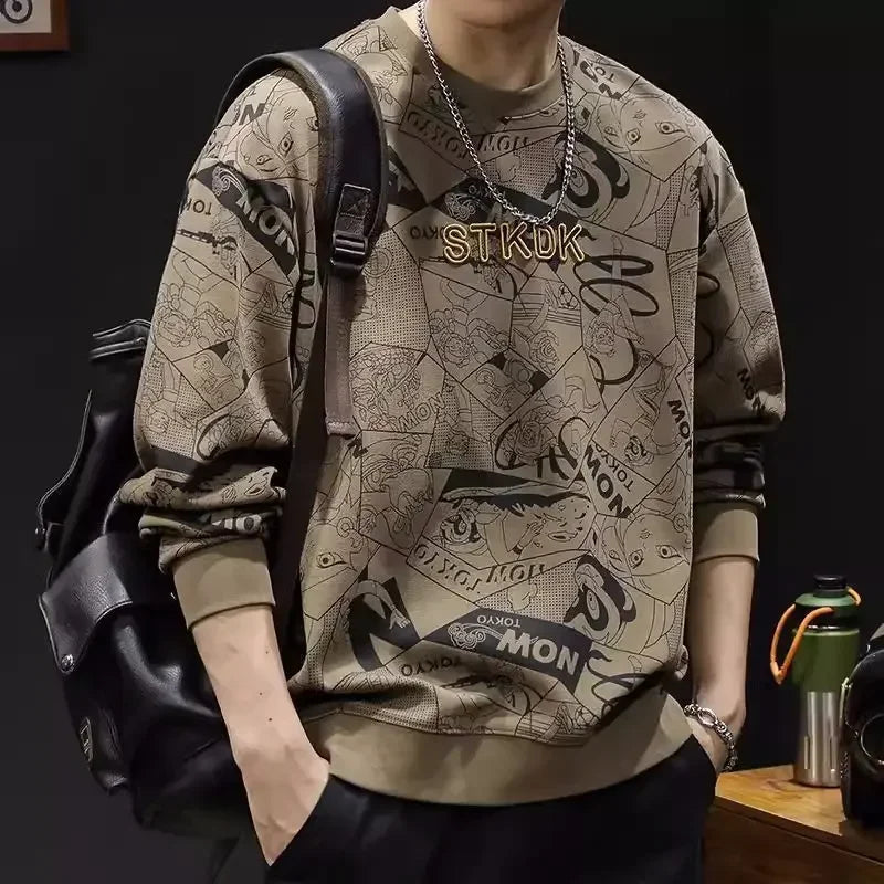 Male Pullover New Sweatshirt Baggy Long Sleeve Sale Emo Luxury Original Quotes Clothing 2025 Funny High Quality Men's T-shirts