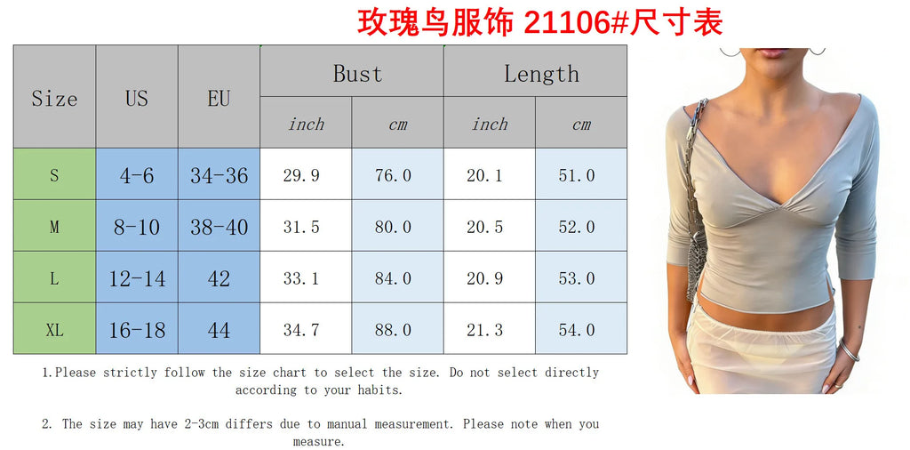 Elegant Women's Waist Cinched Solid T-shirts Slim Deep V-neck Half Sleeve Female Tops 2026 Spring Summer Lady All-match Top