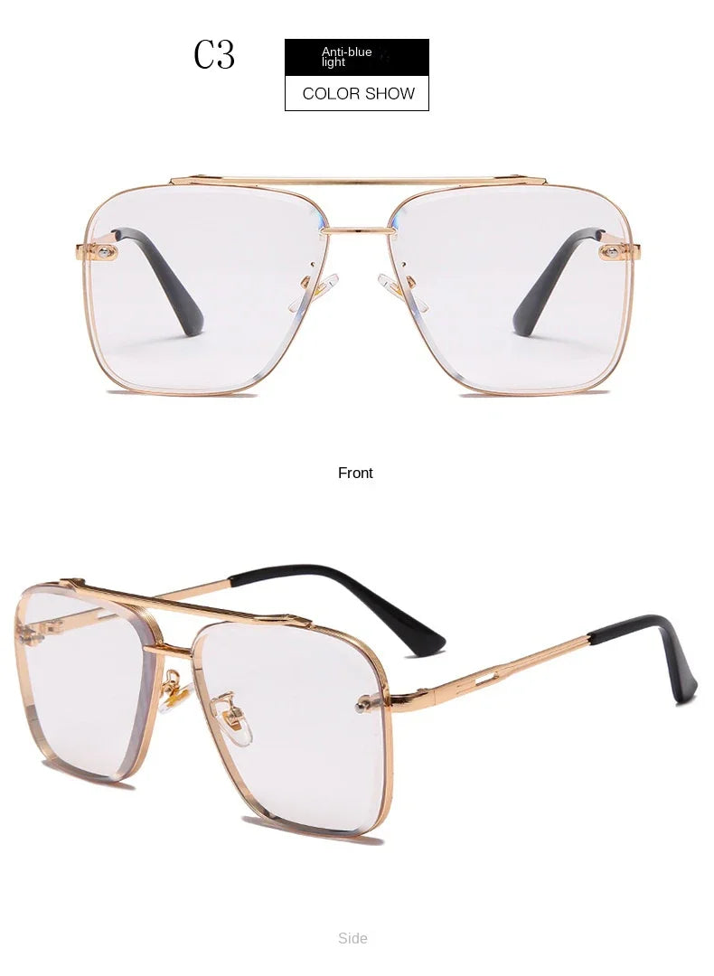 New Gradient Square Vintage Sunglasses For Men Women Luxury Sun Glasses Fashion Male Driving Fishing Eyewear UV400 Óculos De Sol