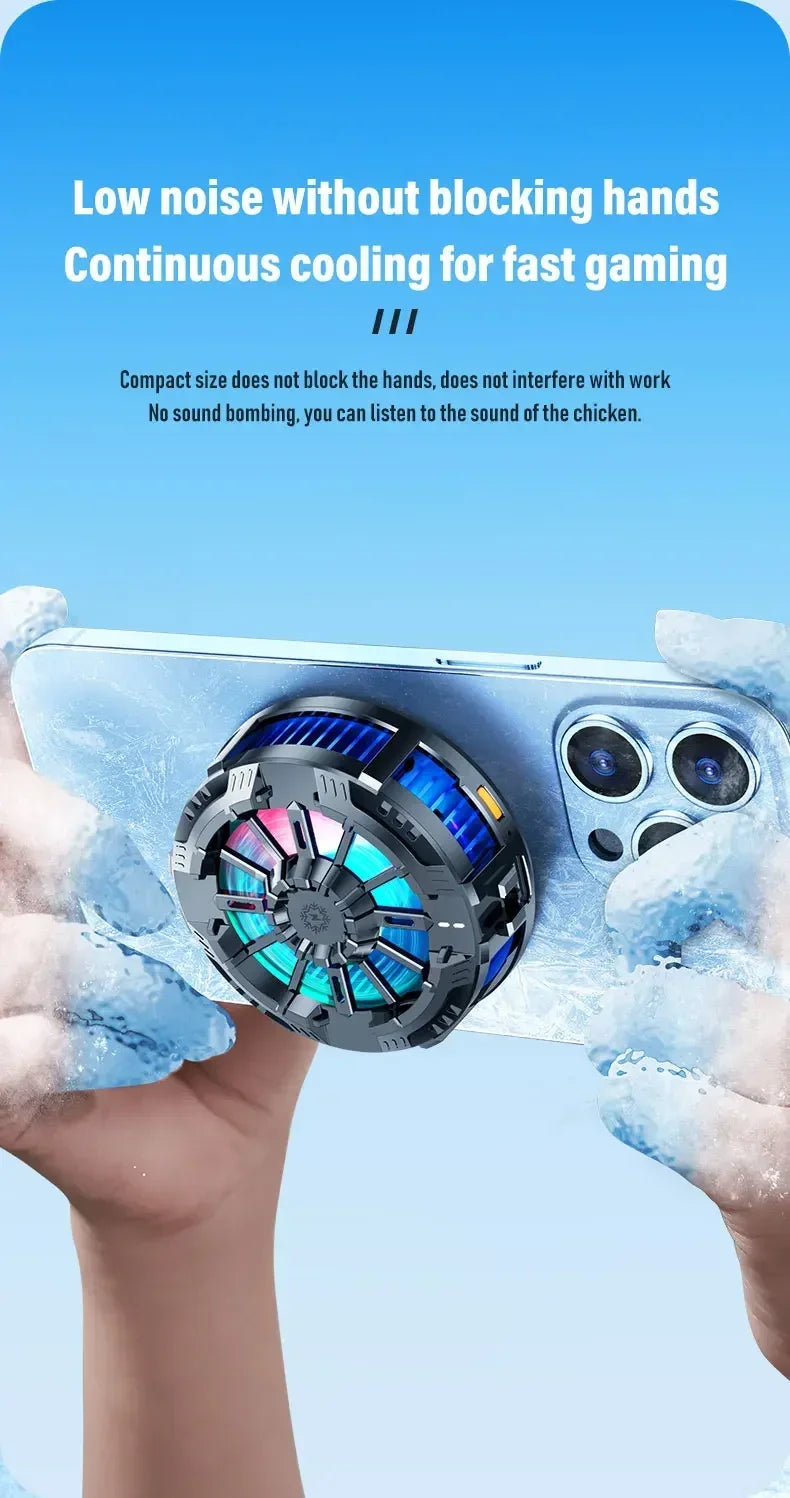 Cooling Magnetic Wireless Chargers Universal Mobile Phone Radiator Back Clip Fan for IPhone 17 16 15 13Pro Max Samsung Xiaomi
