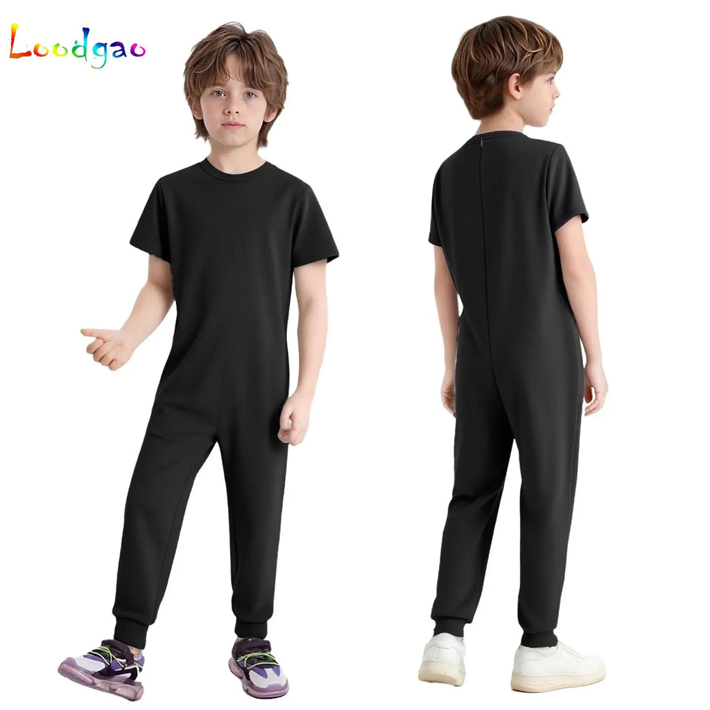 Children Anti-Strip Jumpsuit Kids Special Needs Adaptive Clothing Cotton Rompers Zipper One Piece Jumpsuit for Wearing All Day