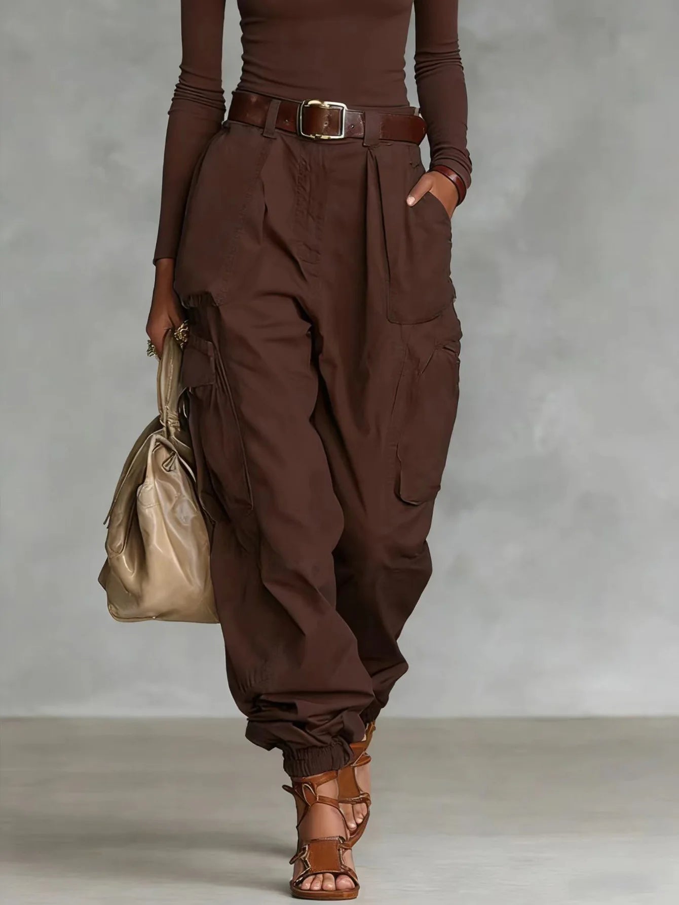 Pantalones De Mujer New High Waist Pocket Solid Color Overalls Women's Summer New Loose Casual Vacation Outdoor Sports Overalls