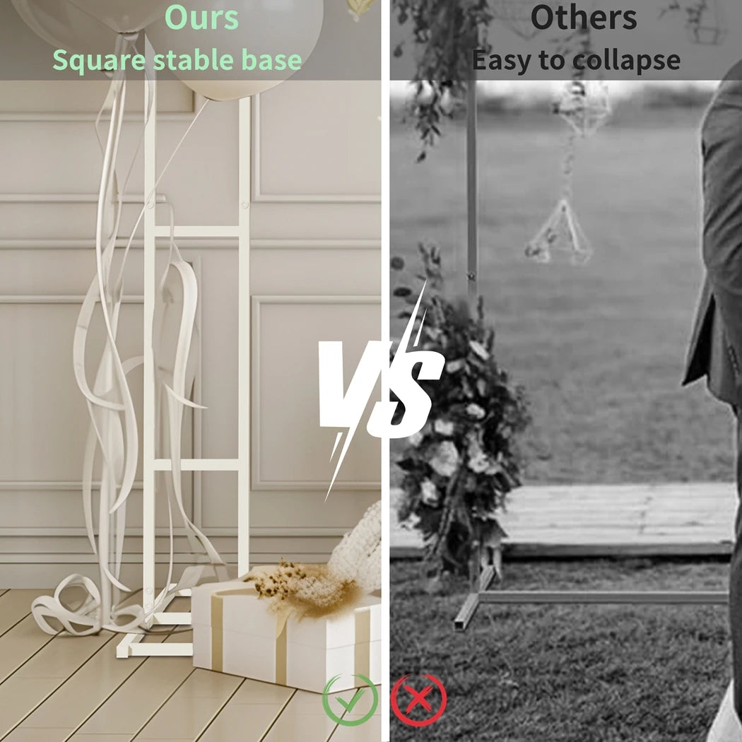 Square White Wedding Arch Metal Ceremony Party Floral Ballon Stand