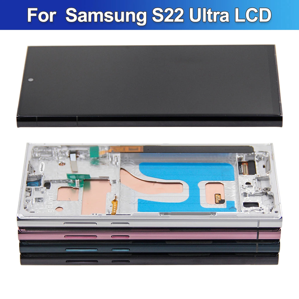 For Samsung S22 Ultra Tested For S22Ultra S908 S908B S908U S908W S908E LCD Display Touch Screen Digitizer Assembly Replacement