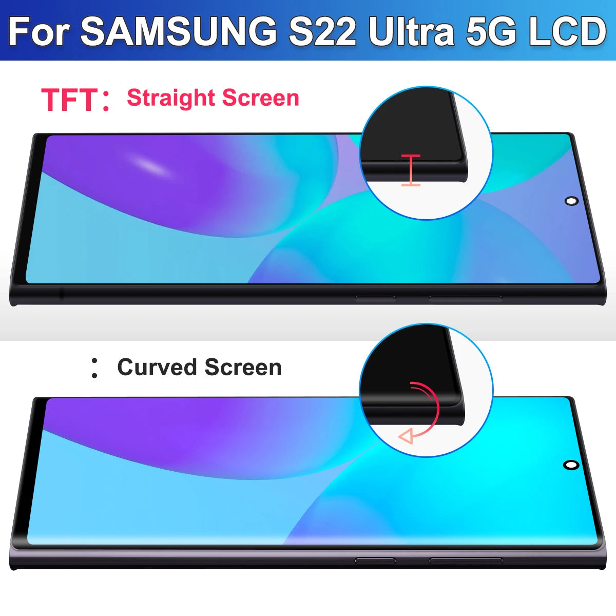 For Samsung S22 Ultra Tested For S22Ultra S908 S908B S908U S908W S908E LCD Display Touch Screen Digitizer Assembly Replacement