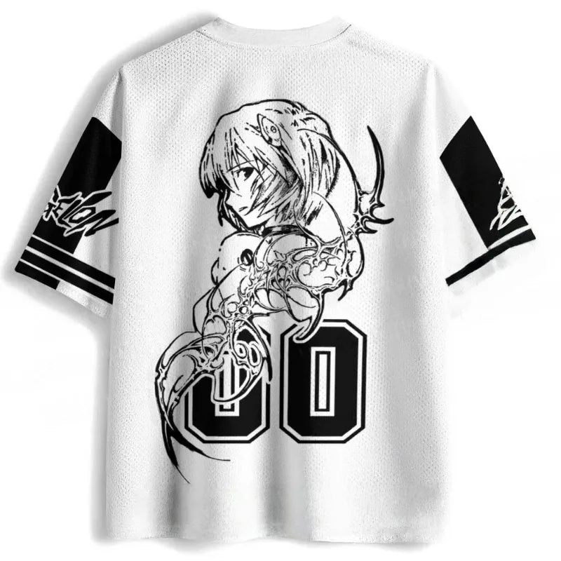 Neon Genesis Evangelion Rei Fashion Trend Lining V-neck Short Sleeved Best-selling