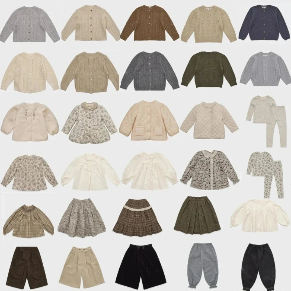 Girl Clothes LOU Brand 2025 New Autumn Kids Blouse and Skirts Sets Cute Sweater Children Outwear Floral Baby Dresses Princess