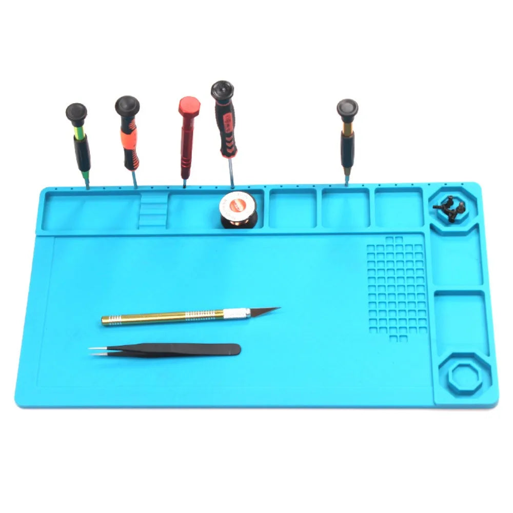 Magnetic Mat Silicone Repair Mat Circuit Board Soldering Pad Heat Resistant 932°F Anti-Static for ESD Iron Phone Repair